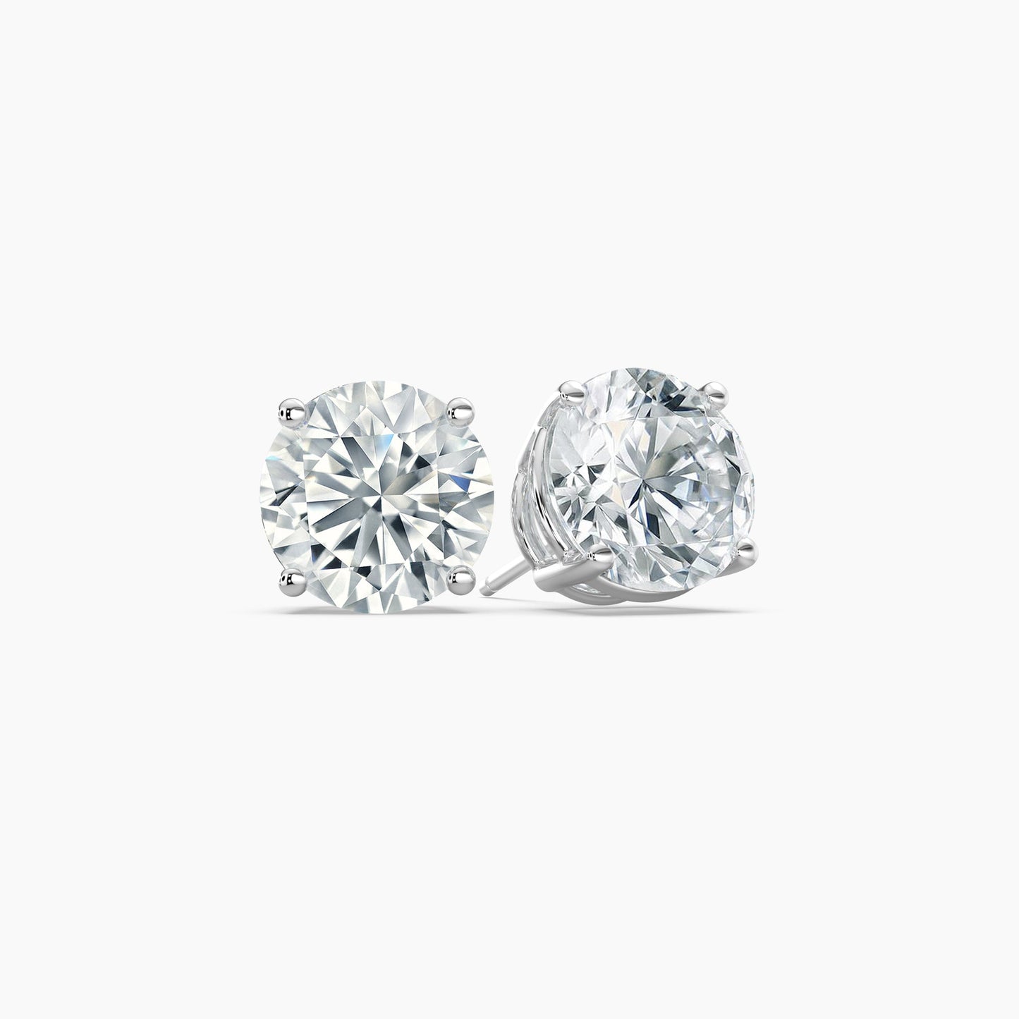 Round Cut Lab Grown Diamond Stud Earrings 3 Ct