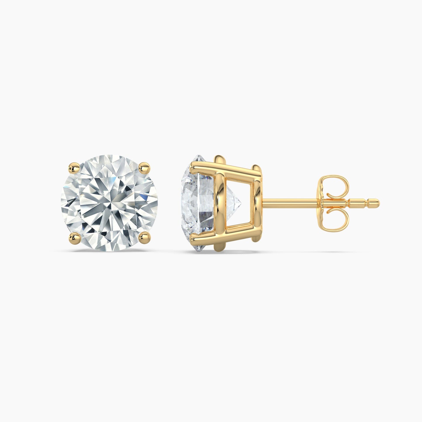 Round Cut Lab Grown Diamond Stud Earrings 3 Ct