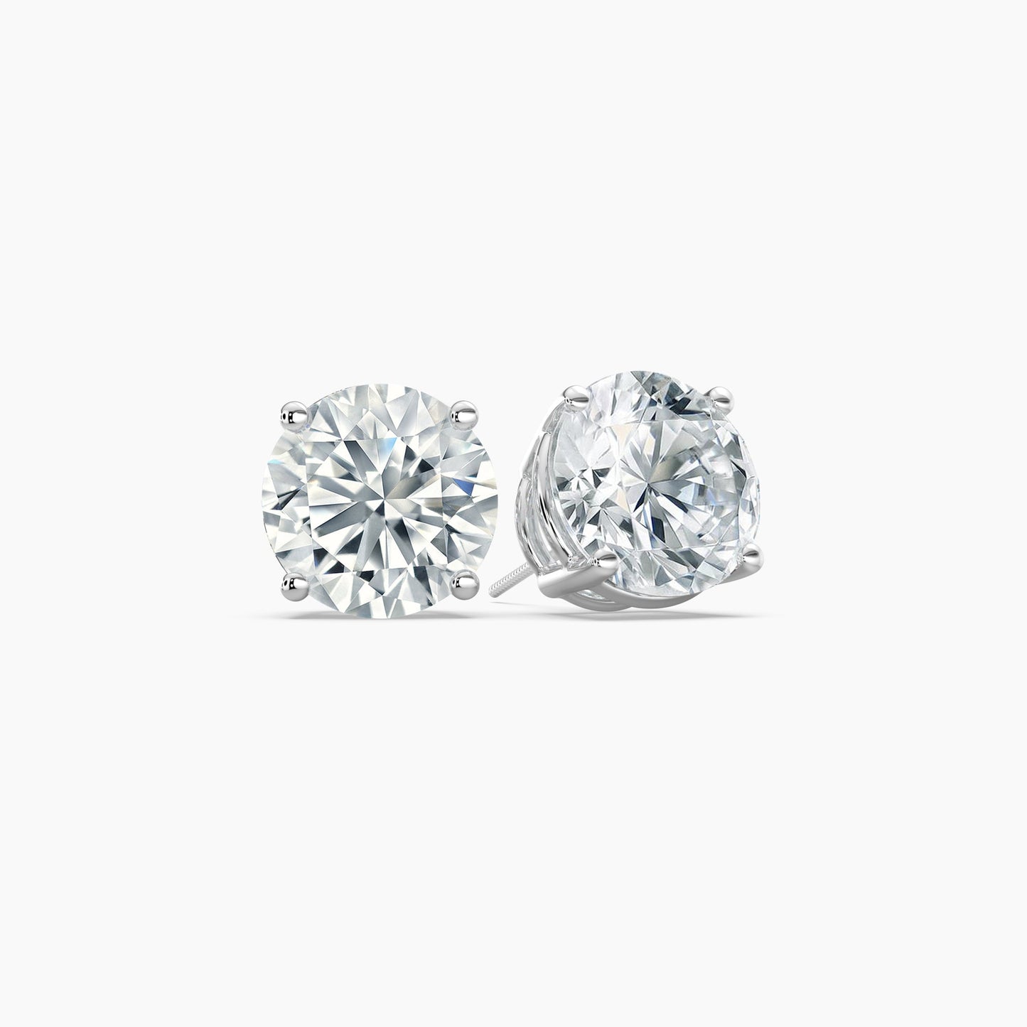 Round Cut Lab Grown Diamond Stud Earrings 3 Ct