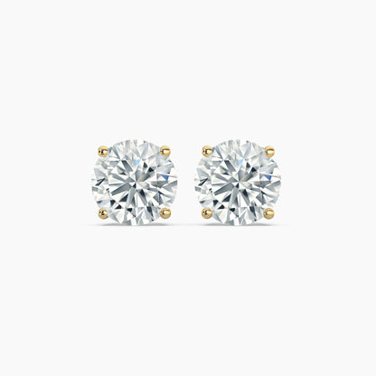 Round Cut Diamond Stud Earrings 0.75 Ct