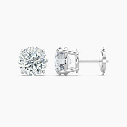 Round Cut Diamond Stud Earrings 0.75 Ct