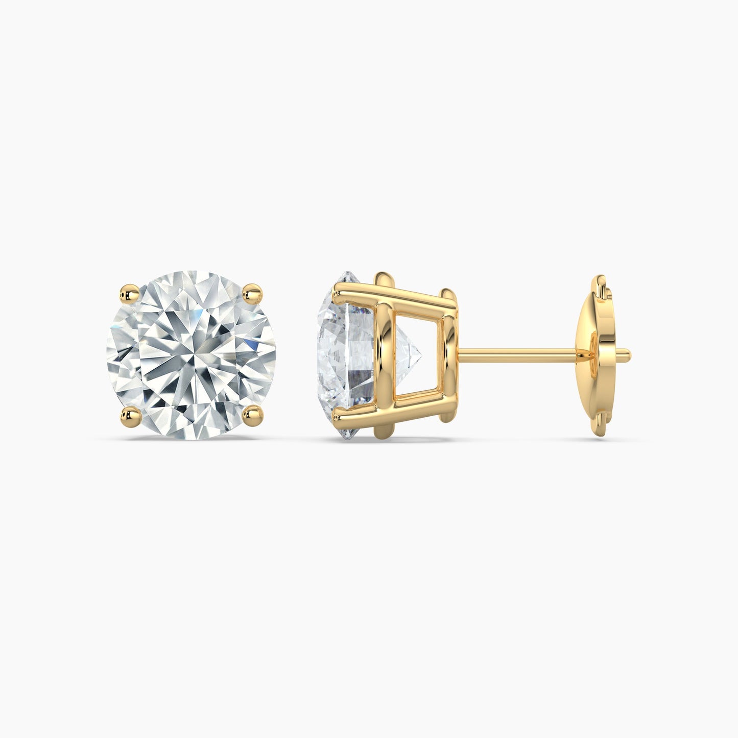 Round Cut Diamond Stud Earrings 0.75 Ct