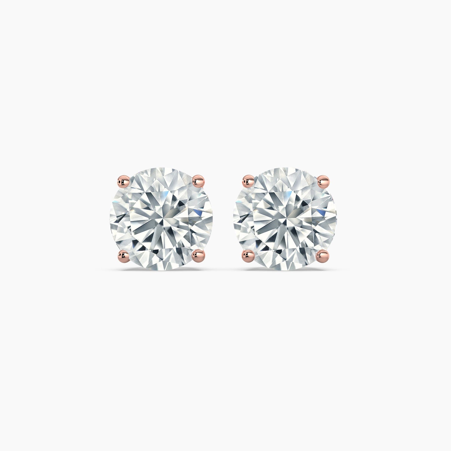 Round Cut Lab Grown Diamond Stud Earrings 1.5 Ct