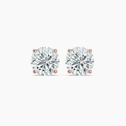 Round Cut Lab Grown Diamond Stud Earrings 5 Ct