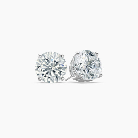 Round Brilliant Cut Lab Grown Diamond Stud Earrings 1 Ct