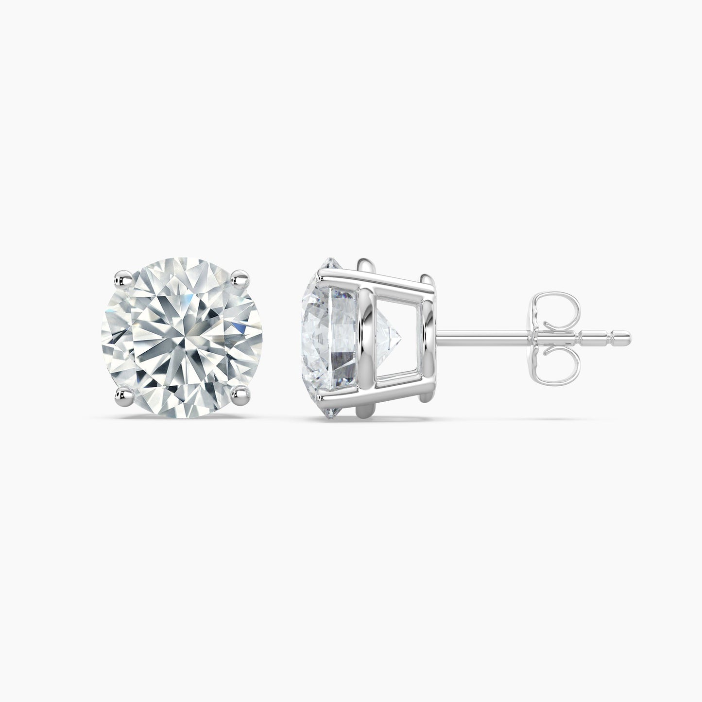 Round Cut Lab Grown Diamond Stud Earrings 1.5 Ct