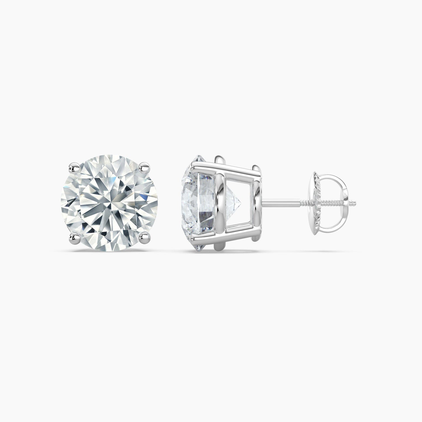 Round Cut Lab Grown Diamond Stud Earrings 1.5 Ct