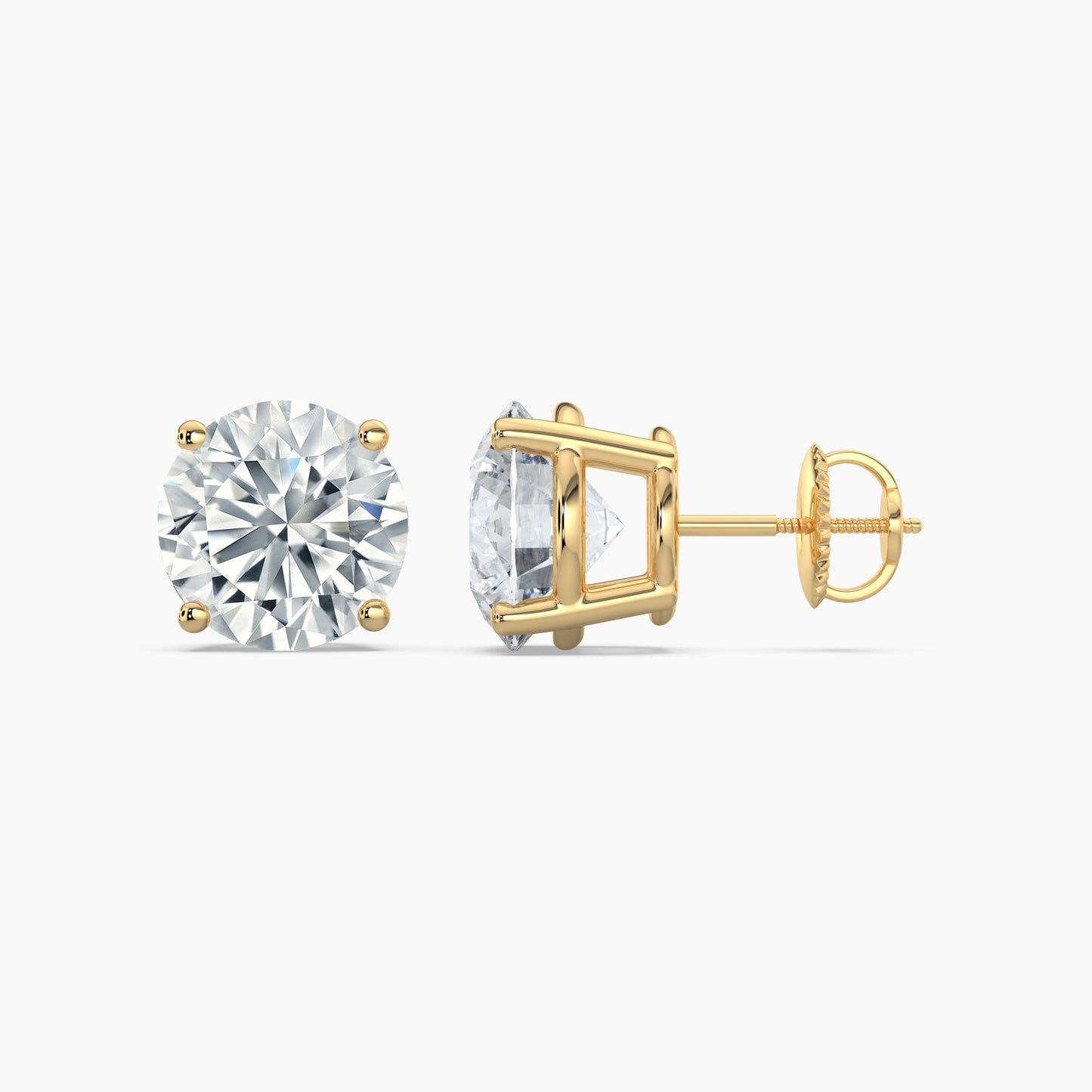 Round Cut Lab Grown Diamond Stud Earrings 1.5 Ct