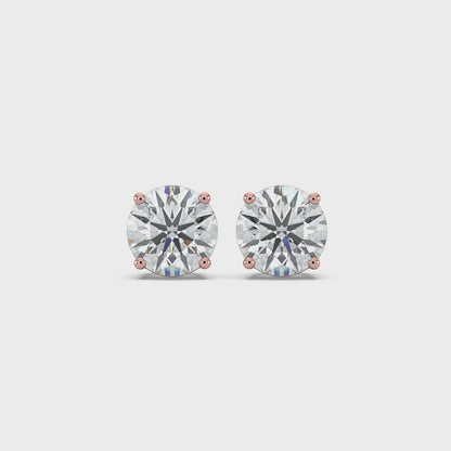 Round Cut Lab Grown Diamond Stud Earrings 0.5 Ct